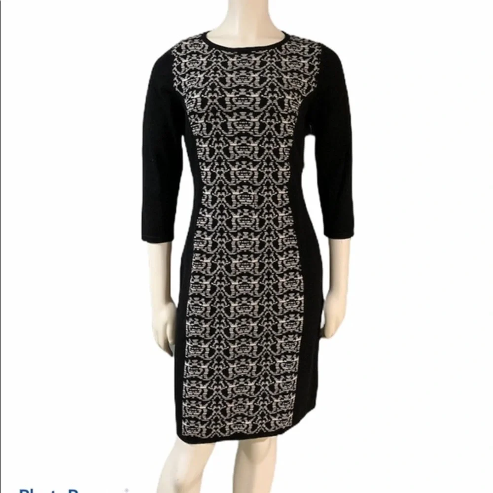 Nine‎ West Sweater Black Long Sleeve Knit Dress Size M - NEW